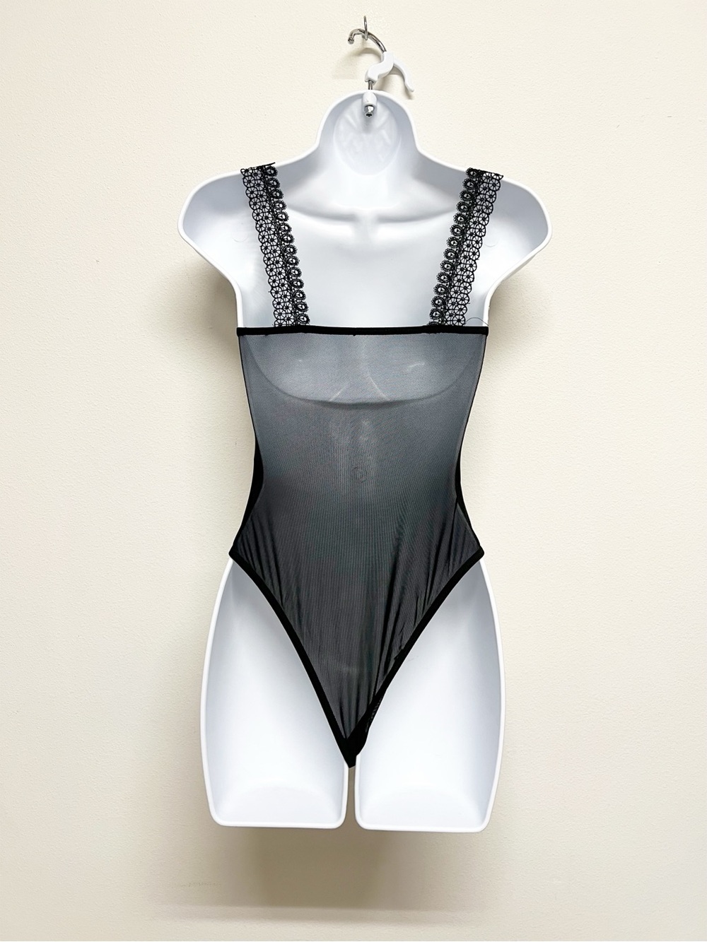 Commense Womens Black Lace Underwire Semi Sheer Lace Bustier Bodysuit Size XS - Picture 5 of 12